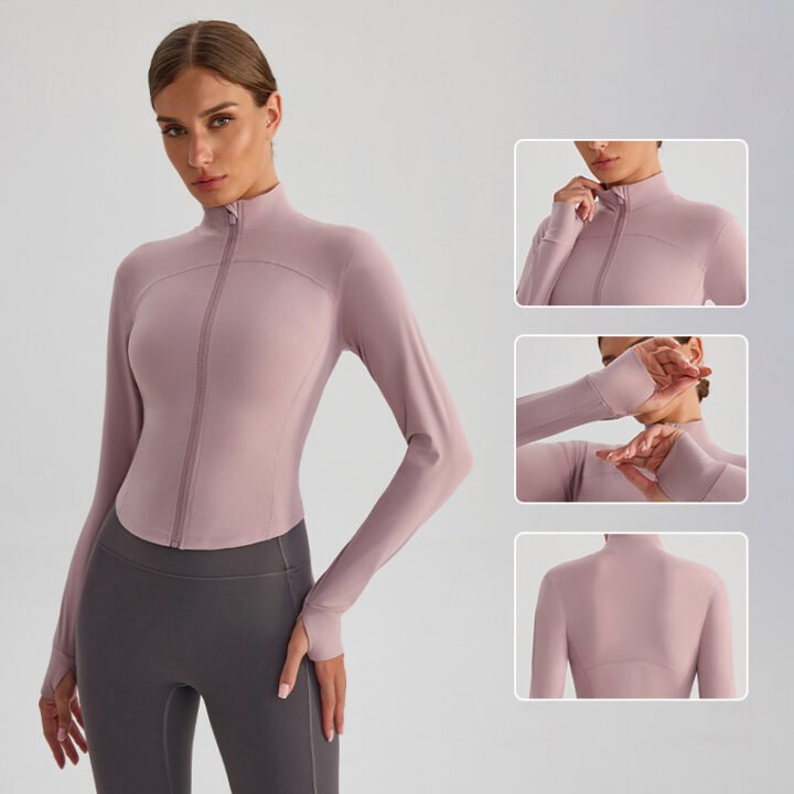 Long Sleeve Workout Jacket with Thumbholes