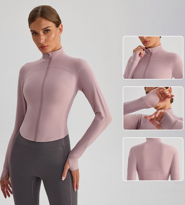 Long Sleeve Workout Jacket with Thumbholes