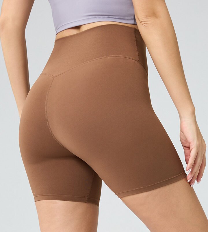 High-Waist Crossover Yoga Shorts for Pilates