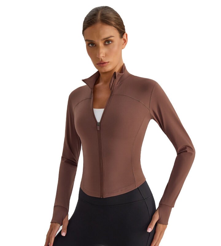Long Sleeve Workout Jacket with Thumbholes