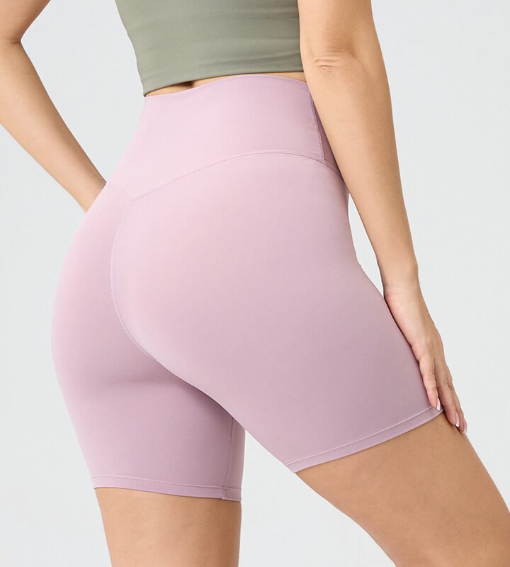 High-Waist Crossover Yoga Shorts for Pilates
