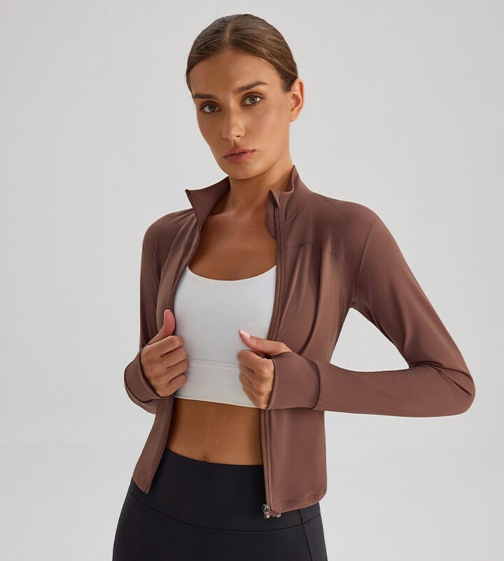 Long Sleeve Workout Jacket with Thumbholes