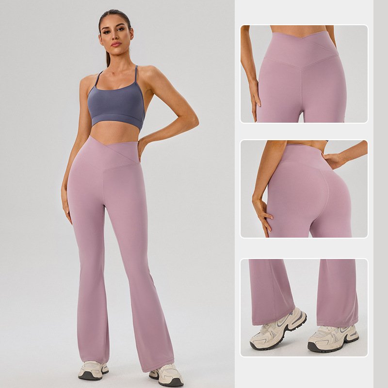 Premium Cross-Waist Flared Leggings
