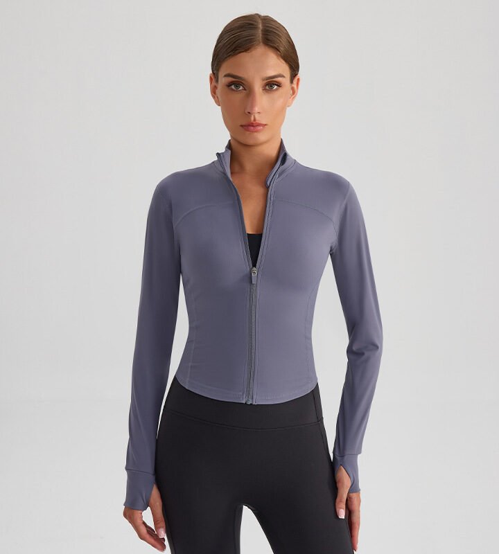 Long Sleeve Workout Jacket with Thumbholes